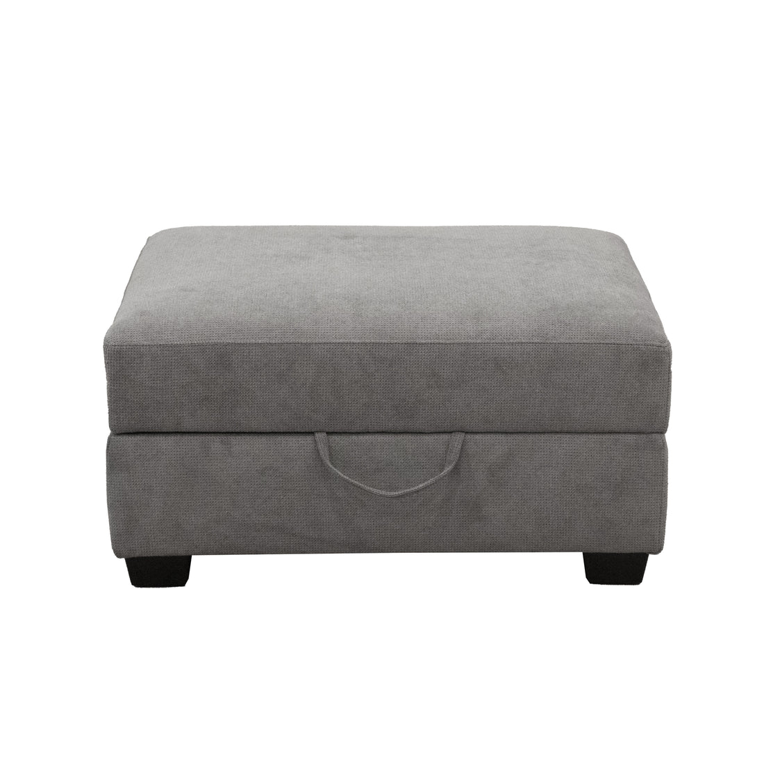 Scottsdale Grey Storage Ottoman Grey Wood Polyester Blend