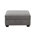 Scottsdale Grey Storage Ottoman Grey Wood Polyester Blend