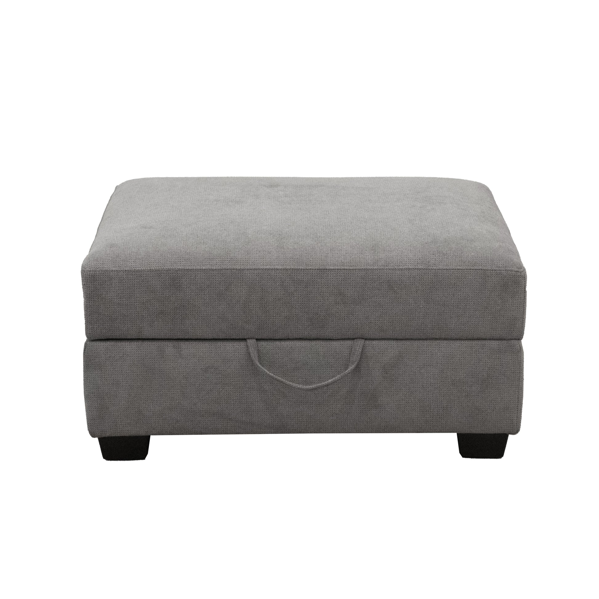 Scottsdale Grey Storage Ottoman Grey Wood Polyester Blend