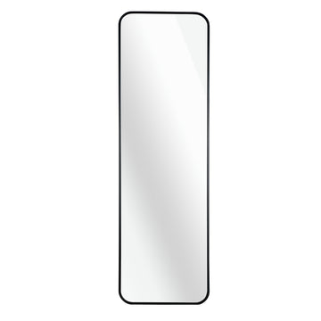 Black 47 X 14In Door Mirror Black Classic Mdf Glass Aluminium Alloy