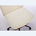 Oversize Seat Cirss Cross Chair With Wheels, Elegant Design Computer Chair, Adjustable Height 360 Rolling Swivel Home Office Chair For Small Space, Dressing Room, Living Room Brown White Dark Brown White Primary Living Space Casual Foam Pu Leather