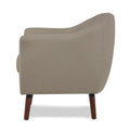 Beige Fabric Upholstered Accent Chair 1Pc Espresso Finish Legs Button Tufted Solid Wood Furniture Living Room Chair Beige Primary Living Space Mid Century Modern,Retro Solid Wood