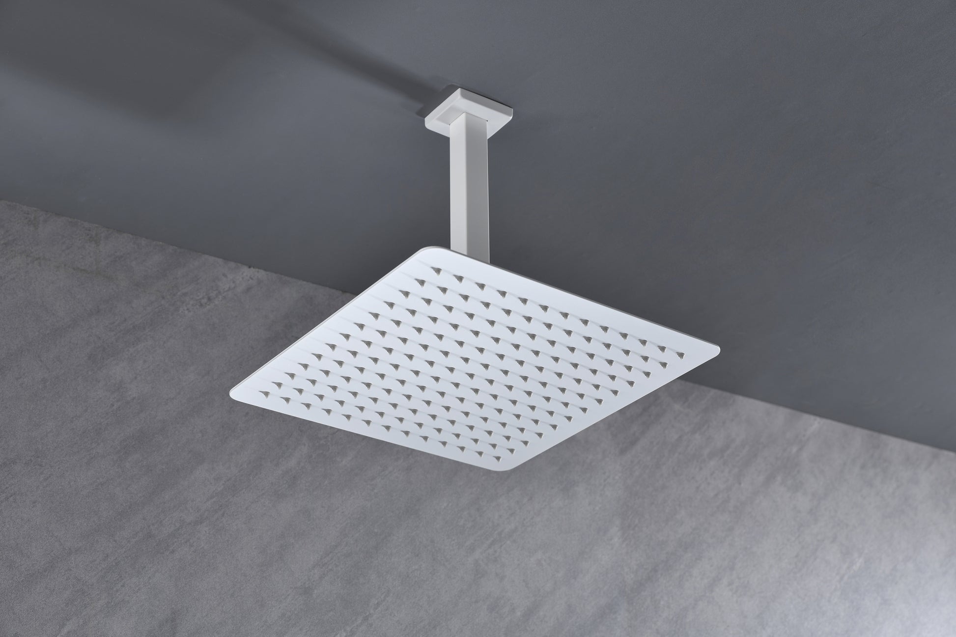 Rain Shower Head High Pressure Rainfall Showerhead Water Saving White Bathroom Stainless Steel
