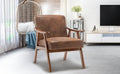 Mid Century Modern Chair, Living Room Chair With Solid Wood Frame, Accent Chair Extra Thick Backrest, Wingback Chair For Bedroom, Reading Room, Living Room, Lounge Chair Indoor Brown Primary Living Space Mid Century Modern Foam Fabric