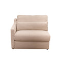 Hampshire Unbleached Linen Modular 2 Piece Sectional Beige Wood Linen 2 Seat