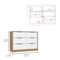 Kaia 4 Drawers Dresser, Superior Top Pine White Multicolor Bedroom Modern Particle Board Particle Board