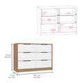 Kaia 4 Drawers Dresser, Superior Top Pine White Multicolor Bedroom Modern Particle Board Particle Board