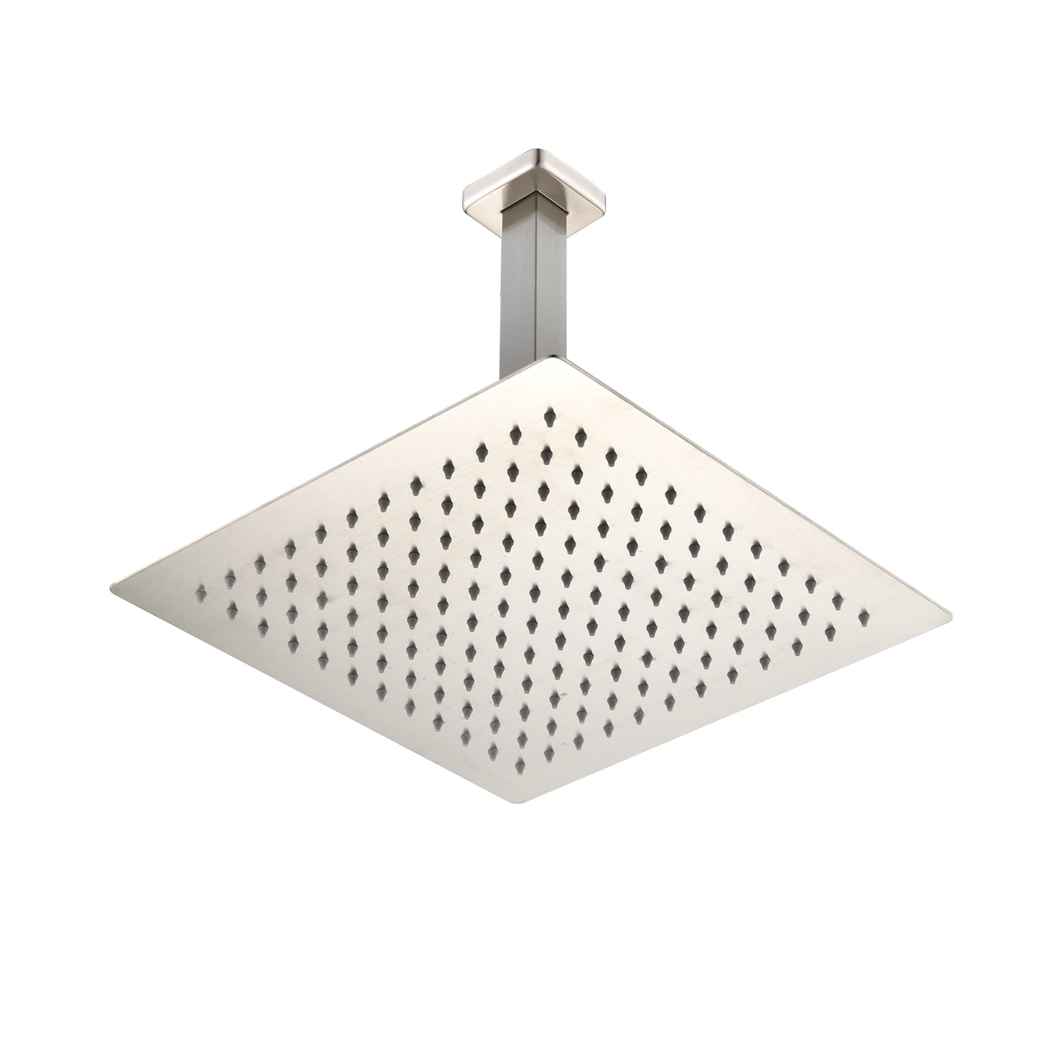 Ceiling Mounted Shower System Combo Set With Handheld And 10"Shower Head Brushed Nickel Bathroom Brass
