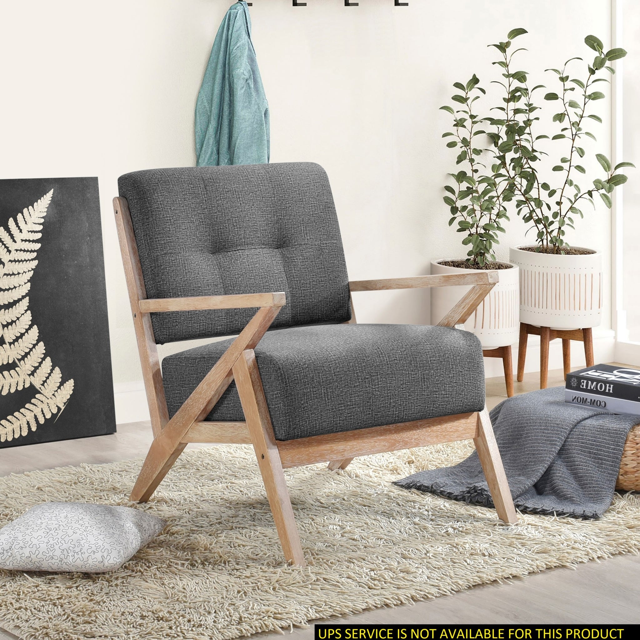 Modern Tufted Back Accent Chair 1Pc Dark Gray Upholstery Antique Finish Solid Rubberwood Unique Design Furniture Dark Gray Primary Living Space Modern,Rustic Rubberwood Solid Wood