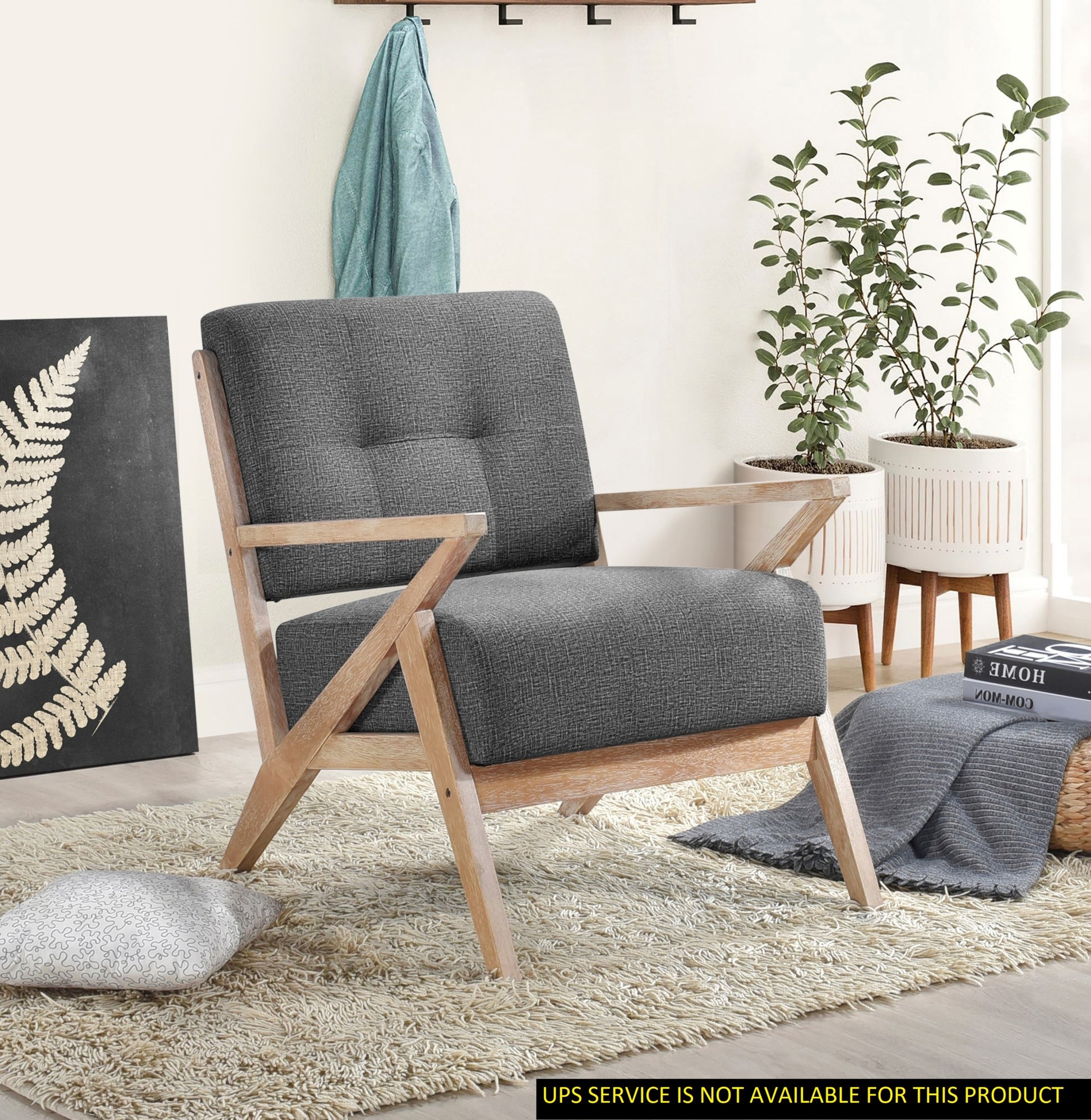 Modern Tufted Back Accent Chair 1Pc Dark Gray Upholstery Antique Finish Solid Rubberwood Unique Design Furniture Dark Gray Primary Living Space Modern,Rustic Rubberwood Solid Wood