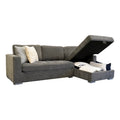 Tacoma Right Facing Sectional With Storage And Pullout Bed Grey Polyester Blend 3 Seat