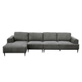 Santa Monica Grey Lf Sectional Grey Leather 4 Seat