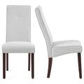 Beige Linen Upholstered Dining Chair High Back, Armless Accent Chair With Wood Legs, Set Of 2 Plaid Beige Dining Room Dry Clean Modern Dining Chairs Rubberwood Solid Back Set Of 2 Foam Linen