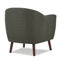 Gray Fabric Upholstered Accent Chair 1Pc Espresso Finish Legs Button Tufted Solid Wood Furniture Living Room Chair Gray Primary Living Space Mid Century Modern,Retro Solid Wood