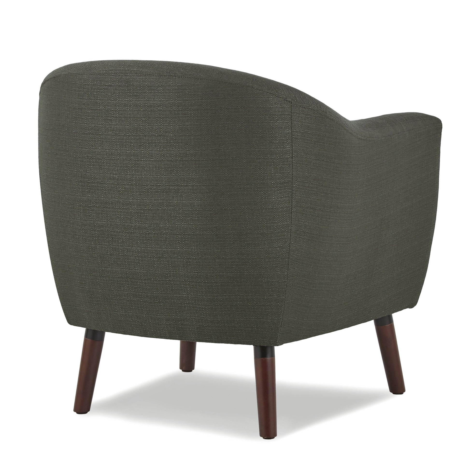 Gray Fabric Upholstered Accent Chair 1Pc Espresso Finish Legs Button Tufted Solid Wood Furniture Living Room Chair Gray Primary Living Space Mid Century Modern,Retro Solid Wood