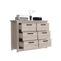 Becca 6 Drawer Double Dresserfour Legs, Metal Hardware Light Gray Gray Bedroom Modern Particle Board Particle Board