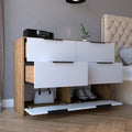 Kaia 4 Drawers Dresser, Superior Top Pine White Multicolor Bedroom Modern Particle Board Particle Board