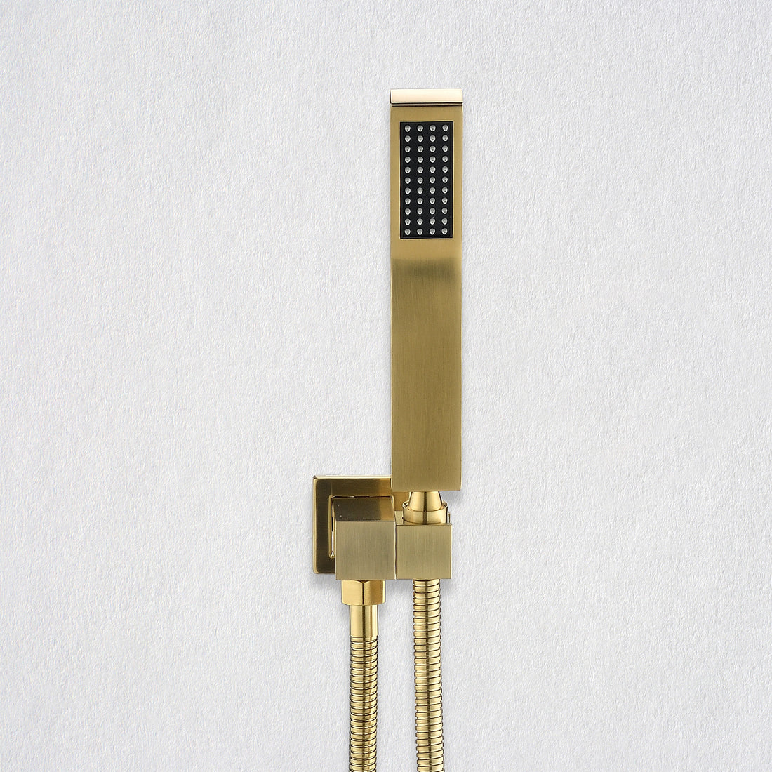 Ceiling Mounted Shower System Combo Set With Handheld And 12"Shower Head Gold Bathroom Brass