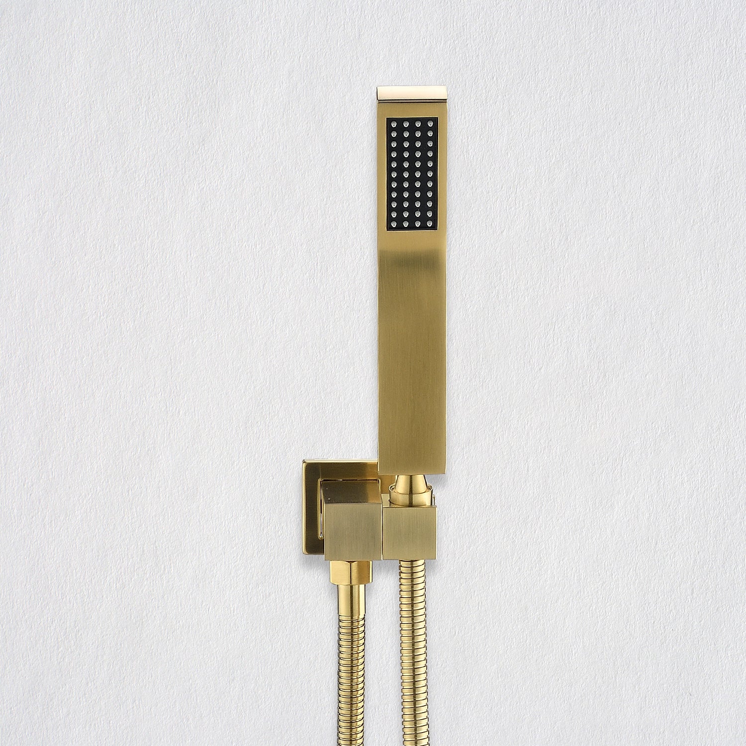 Ceiling Mounted Shower System Combo Set With Handheld And 12"Shower Head Gold Bathroom Brass