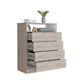 Peru L Four Drawer Dresser, Superior Top, One Open Shelf Light Gray White Gray Bedroom Modern Particle Board Particle Board