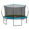 Yc 14Ft Recreational Trampolines With Enclosure For Kids And Adults With Patented Fiberglass Curved Poles Pumpkin Blue Blue Steel