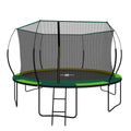 Yc 14Ft Recreational Trampolines With Enclosure For Kids And Adults With Patented Fiberglass Curved Poles Pumpkin Green Green Steel