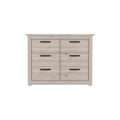 Becca 6 Drawer Double Dresserfour Legs, Metal Hardware Light Gray Gray Drawer 5 Drawers & Above Bedroom Shelf Modern Particle Board Particle Board