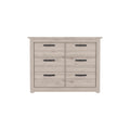 Becca 6 Drawer Double Dresserfour Legs, Metal Hardware Light Gray Gray Bedroom Modern Particle Board Particle Board