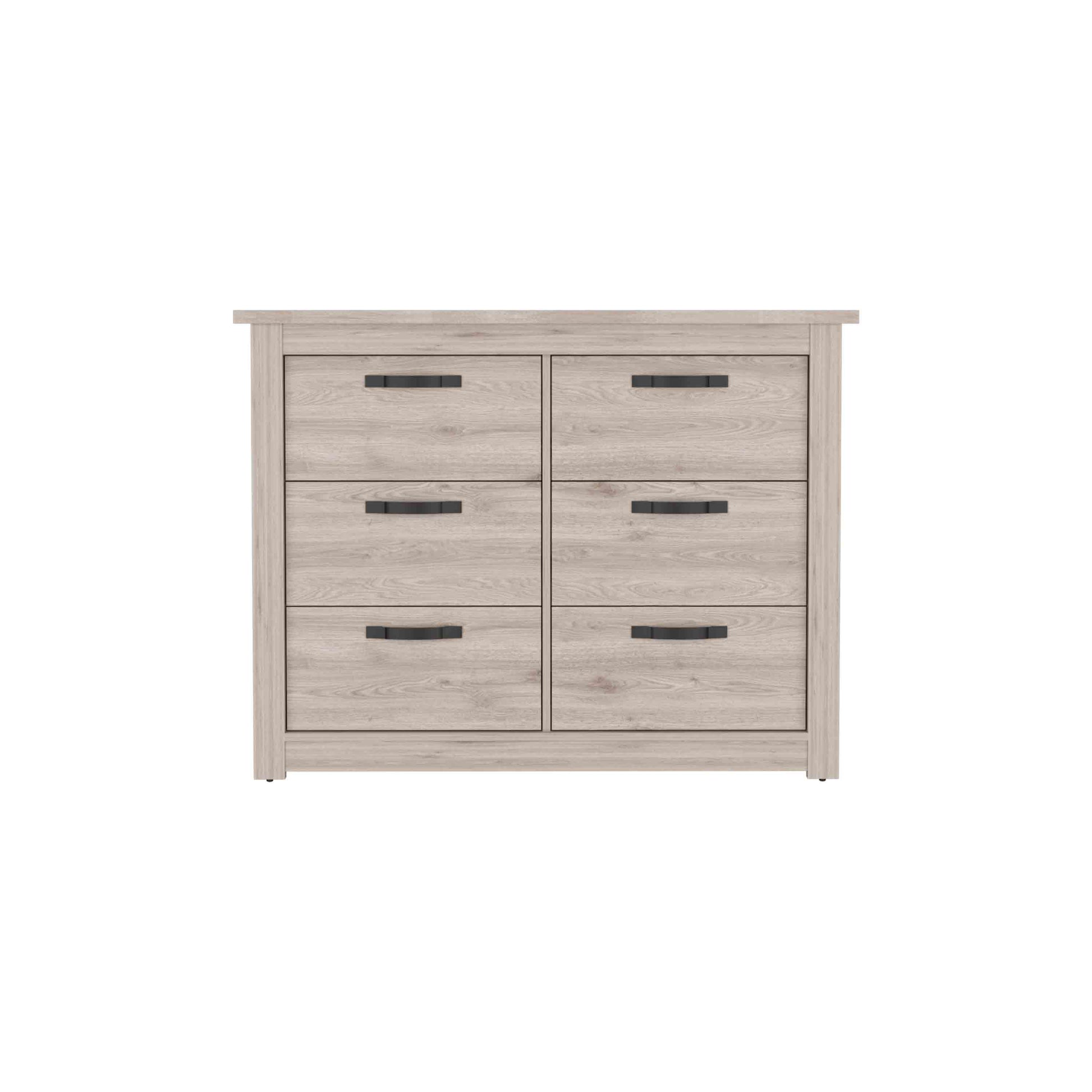 Becca 6 Drawer Double Dresserfour Legs, Metal Hardware Light Gray Gray Bedroom Modern Particle Board Particle Board