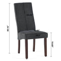 Dark Grey Linen Upholstered Dining Chair High Back, Armless Accent Chair With Wood Legs, Set Of 2 Plaid Dark Grey Dining Room Dry Clean Modern Dining Chairs Rubberwood Solid Back Set Of 2 Foam Linen