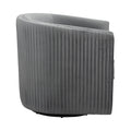 Classic Living Room Furniture 1Pc Swivel Accent Chair Gray Velvet Upholstery Pleated Detail Solid Wood Furniture 360 Degree Swivel Chair Tuxedo Arms Gray Primary Living Space Classic,Modern Solid Wood
