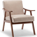 Mid Century Modern Chair, Living Room Chair With Solid Wood Frame, Accent Chair Extra Thick Backrest, Wingback Chair For Bedroom, Reading Room, Living Room, Lounge Chair Indoor Light Camel Primary Living Space Mid Century Modern Foam Fabric
