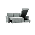 Regis Storage Bed Sectional Grey Grey Microsuede 3 Seat