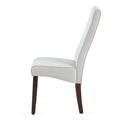 Beige Linen Upholstered Dining Chair High Back, Armless Accent Chair With Wood Legs, Set Of 2 Plaid Beige Dining Room Dry Clean Modern Dining Chairs Rubberwood Solid Back Set Of 2 Foam Linen