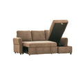 Regis Storage Bed Sectional Coffee Brown Microsuede 3 Seat