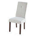 Beige Linen Upholstered Dining Chair High Back, Armless Accent Chair With Wood Legs, Set Of 2 Plaid Beige Dining Room Dry Clean Modern Dining Chairs Rubberwood Solid Back Set Of 2 Foam Linen