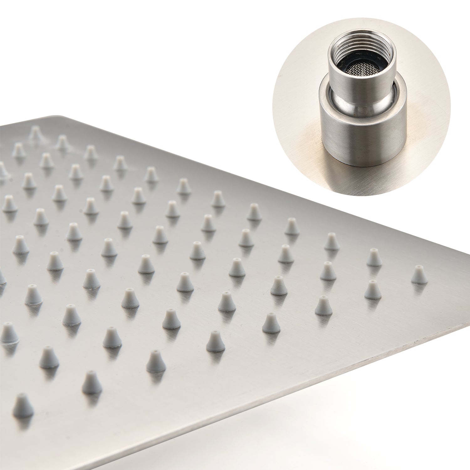 Ceiling Mounted Shower System Combo Set With Handheld And 10"Shower Head Brushed Nickel Bathroom Brass