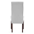 Beige Linen Upholstered Dining Chair High Back, Armless Accent Chair With Wood Legs, Set Of 2 Plaid Beige Dining Room Dry Clean Modern Dining Chairs Rubberwood Solid Back Set Of 2 Foam Linen