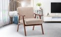 Mid Century Modern Chair, Living Room Chair With Solid Wood Frame, Accent Chair Extra Thick Backrest, Wingback Chair For Bedroom, Reading Room, Living Room, Lounge Chair Indoor Light Camel Primary Living Space Mid Century Modern Foam Fabric