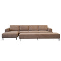 Santa Monica Brown Ottoman Brown Wood Polyester