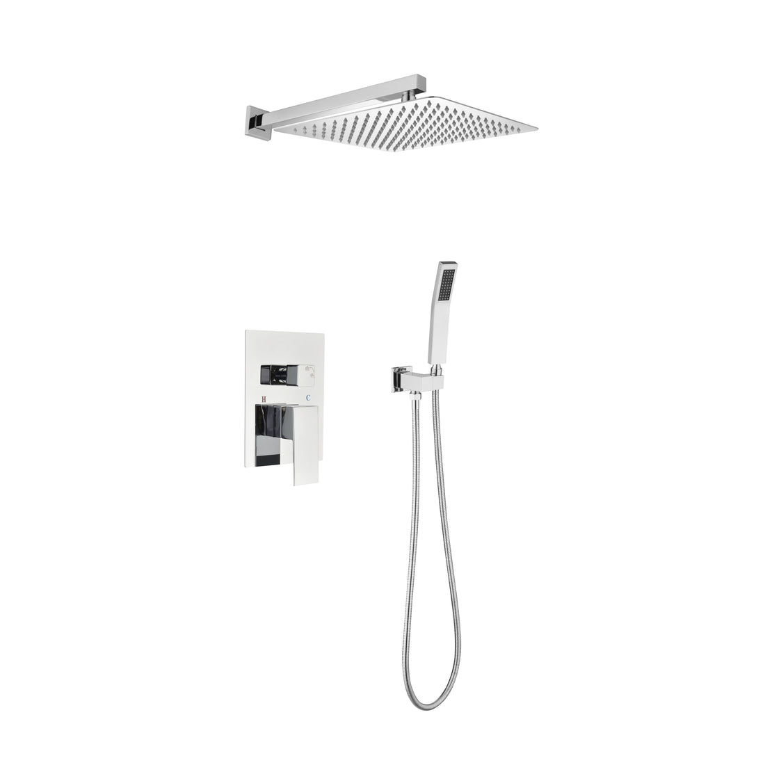 Shower Set System Bathroom Luxury Rain Mixer Shower Combo Set Wall Mounted Rainfall Shower Head Faucet Chrome Bathroom Brass