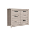 Becca 6 Drawer Double Dresserfour Legs, Metal Hardware Light Gray Gray Drawer 5 Drawers & Above Bedroom Shelf Modern Particle Board Particle Board