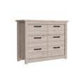 Becca 6 Drawer Double Dresserfour Legs, Metal Hardware Light Gray Gray Bedroom Modern Particle Board Particle Board