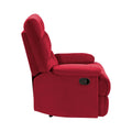 Reclining Chair Red Velvet Upholstery Square Tufted Back Pillowtop Arms Solid Wood Furniture Modern Living Room Recliner 1Pc Red Velvet Wood Primary Living Space Cushion Back Modern Pillow Top Arms Velvet