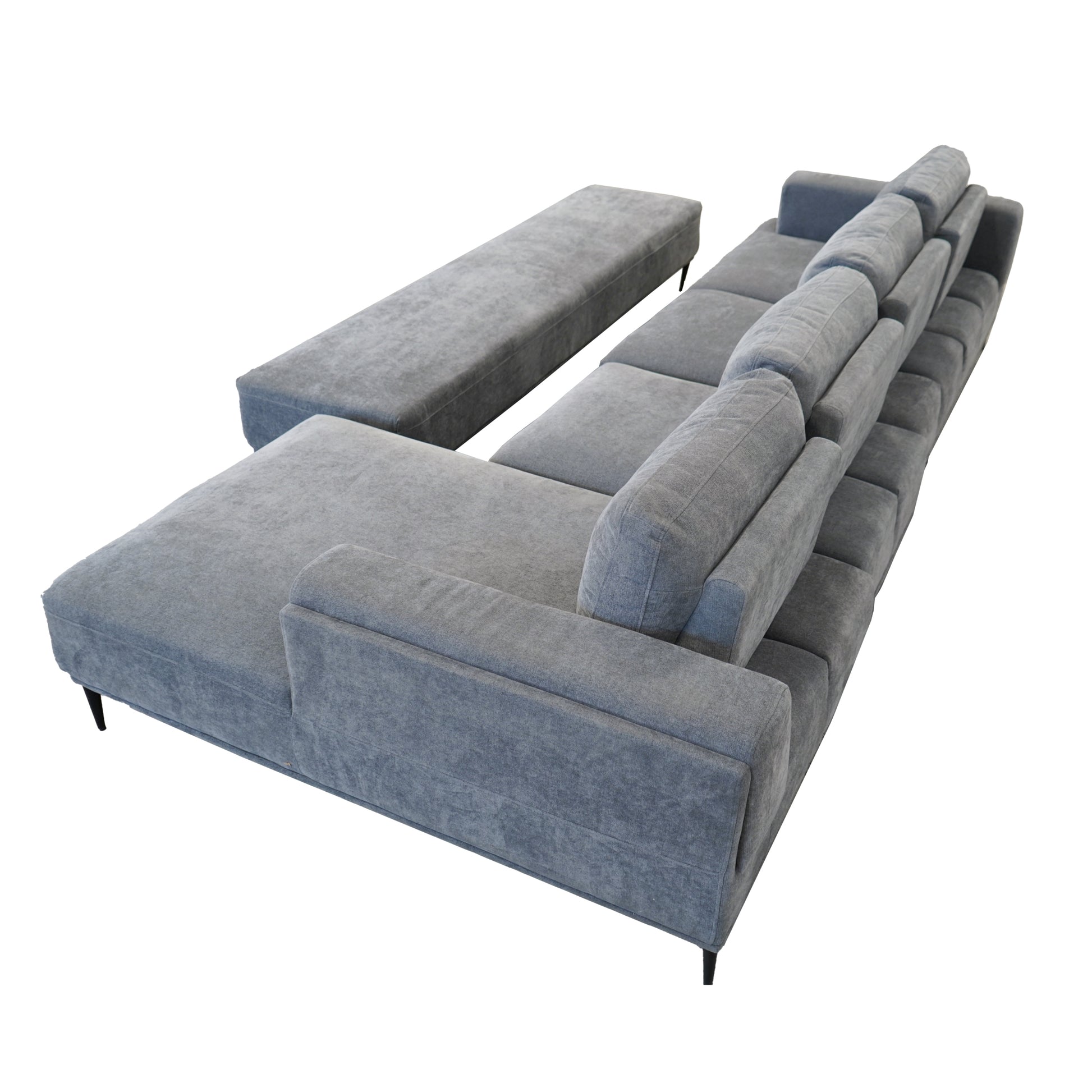 Santa Monica Grey Ottoman Grey Wood Polyester