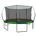 Yc 14Ft Recreational Trampolines With Enclosure For Kids And Adults With Patented Fiberglass Curved Poles Pumpkin Green Green Steel