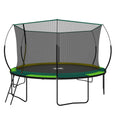 Yc 14Ft Recreational Trampolines With Enclosure For Kids And Adults With Patented Fiberglass Curved Poles Pumpkin Green Green Steel