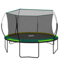 Yc 14Ft Recreational Trampolines With Enclosure For Kids And Adults With Patented Fiberglass Curved Poles Pumpkin Green Green Steel