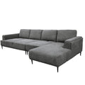 Santa Monica Grey Rf Sectional Grey Leather 4 Seat