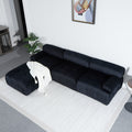 Modular Sectional Sofa Couch, Modern L Shaped Cloud Couch With Reversible Ottoman Convertible Button Tufted Velvet Fabric Couches For Living Room, Diy Combination,Black Black Velvet 4 Seat